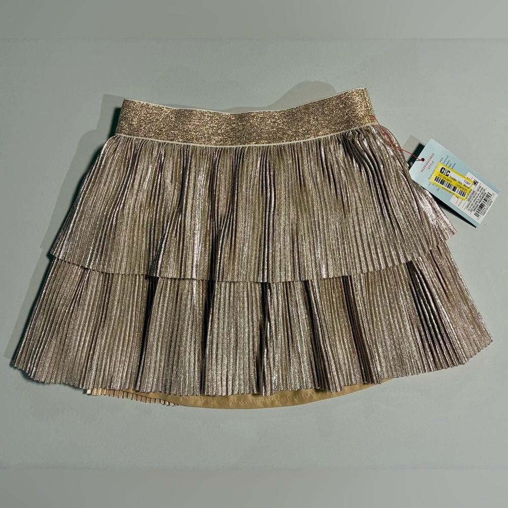 Cat & Jack Gold Tiered Pleated Skirt
